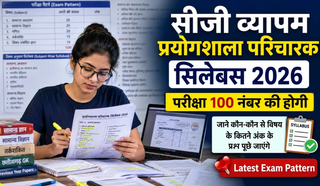 CG Vyapam Prayogshala Paricharak Syllabus 2026