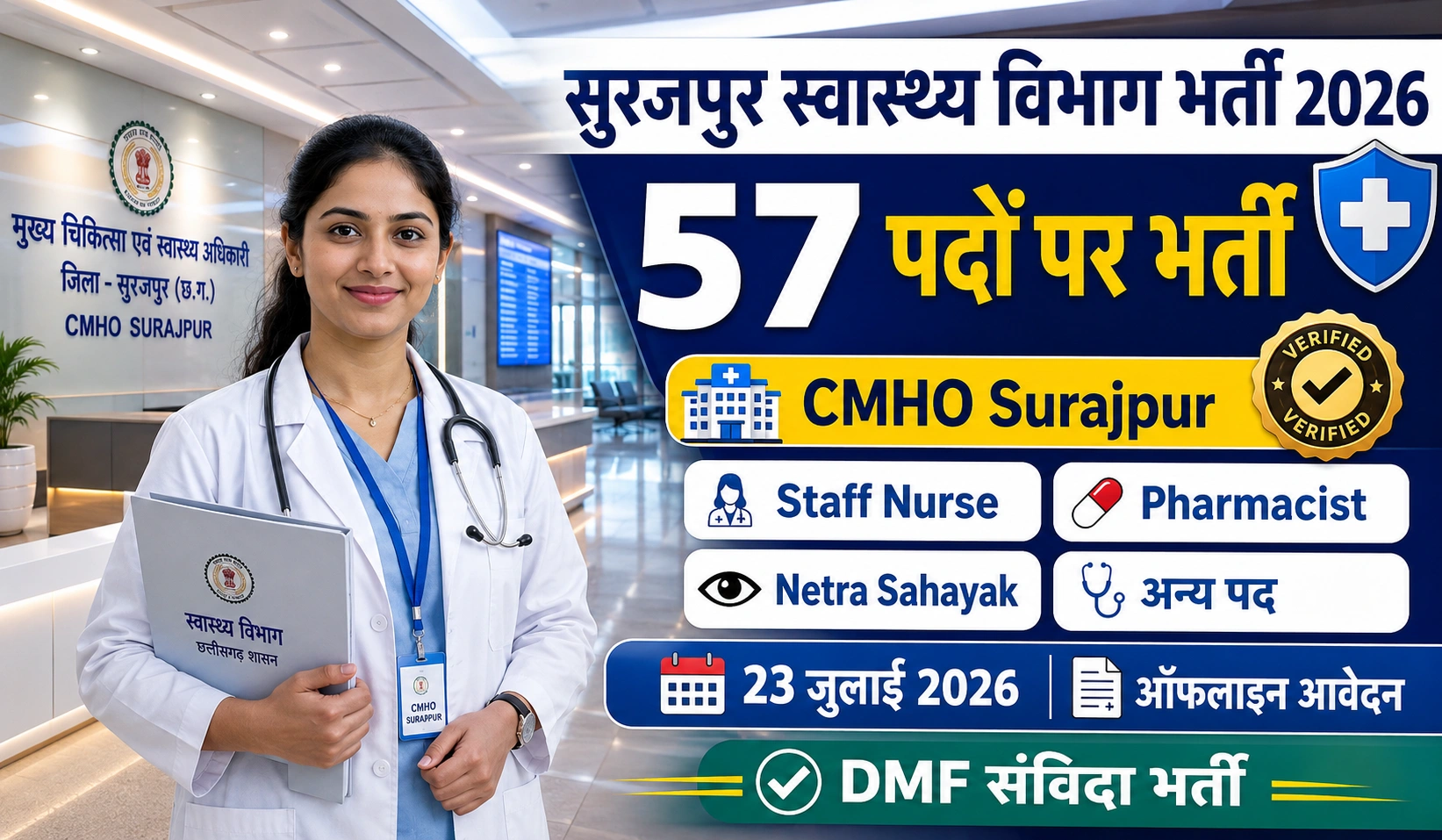 Surajpur Health Department Recruitment 2026: सूरजपुर स्वास्थ्य विभाग संविदा भर्ती, ऐसे करें आवेदन